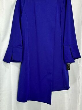 IC COLLECTION Cobalt Blue Long Sleeve Coat Dress